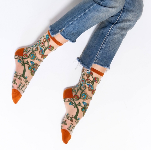 Tree of Life Sheer Crew Sock - Picture 5 of 8